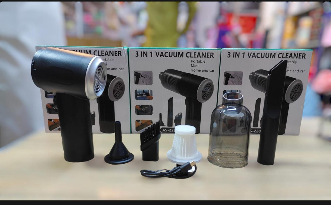 3 In 1 Portable Vacuum Cleaner Portable Vacuum Cleaner Air Pump Wireless Hand-held Cleaning For Car Home (as-228)
