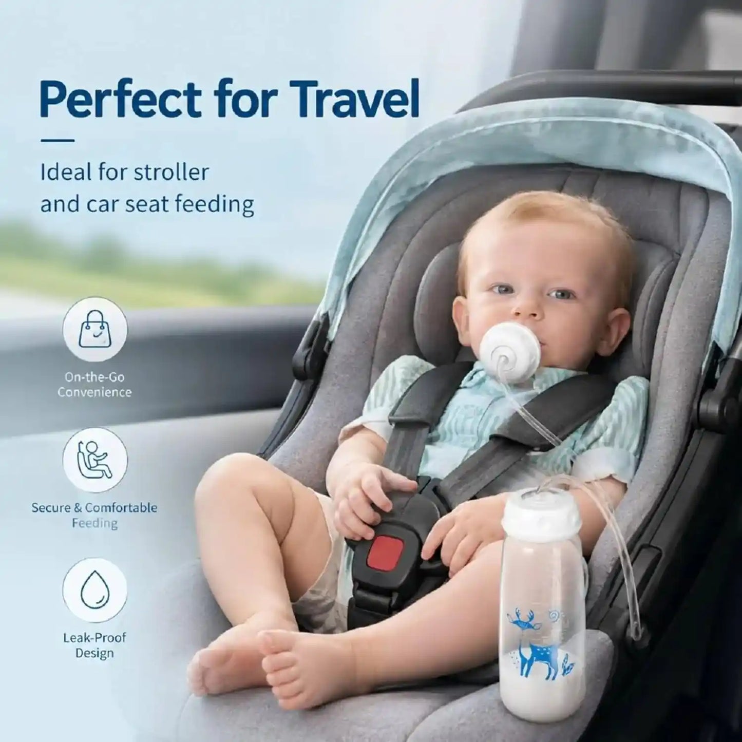 Hands-Free Anti-Colic Baby Feeding Bottle | BPA-Free 240ml