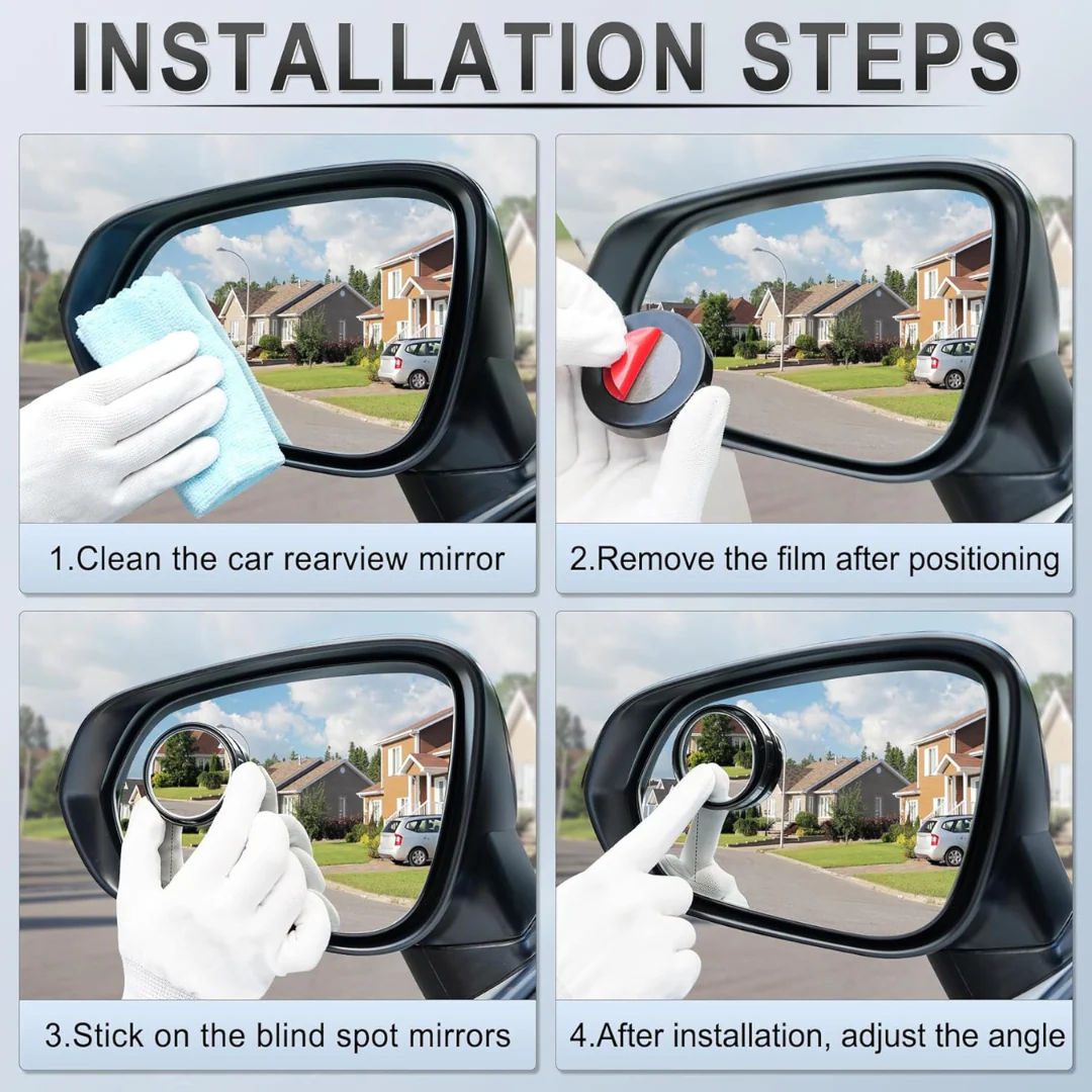 WIDE ANGLE BLIND SPOT MIRRORS – ELIMINATE BLIND SPOTS & DRIVE SAFELY WITH 360° HD WIDE VIEW