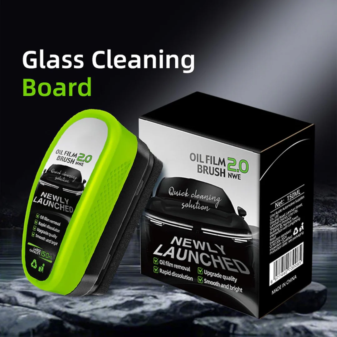 POWERFUL GLASS CLEANING BOARD – REMOVE OIL FILM, RESTORE CRYSTAL CLEAR VISION & WATER-REPELLENT PROTECTION
