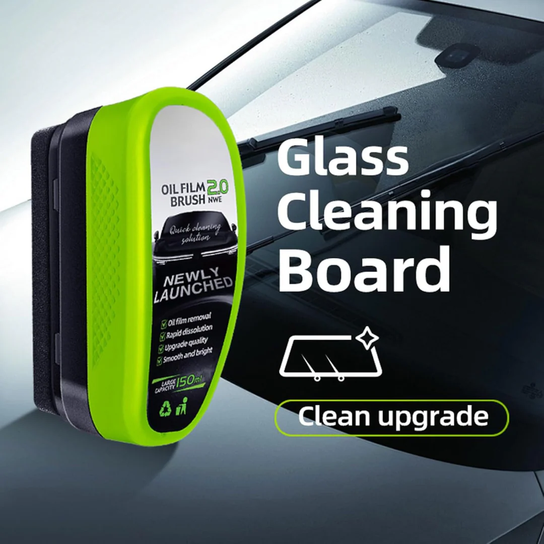 POWERFUL GLASS CLEANING BOARD – REMOVE OIL FILM, RESTORE CRYSTAL CLEAR VISION & WATER-REPELLENT PROTECTION