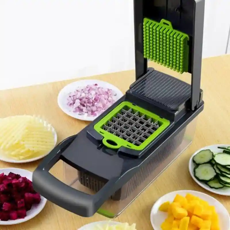 14-in-1 Mandoline Slicer & Vegetable Chopper— Multi-Function Food Cutter, Dicer & Grater