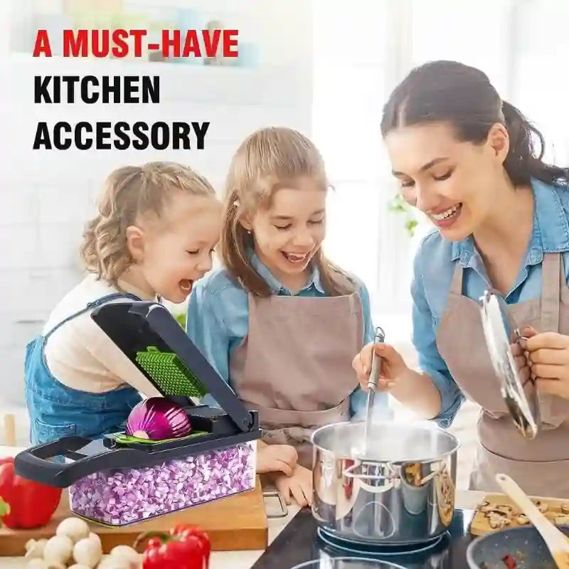 14-in-1 Mandoline Slicer & Vegetable Chopper— Multi-Function Food Cutter, Dicer & Grater