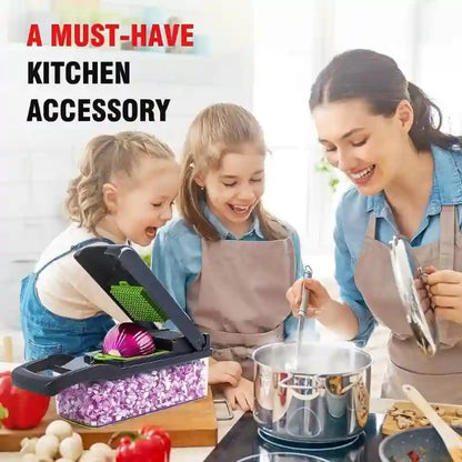 14-in-1 Mandoline Slicer & Vegetable Chopper— Multi-Function Food Cutter, Dicer & Grater