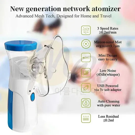 Portable Mesh Nebulizer Machine for Adults and Kids