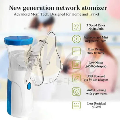 Portable Mesh Nebulizer Machine for Adults and Kids